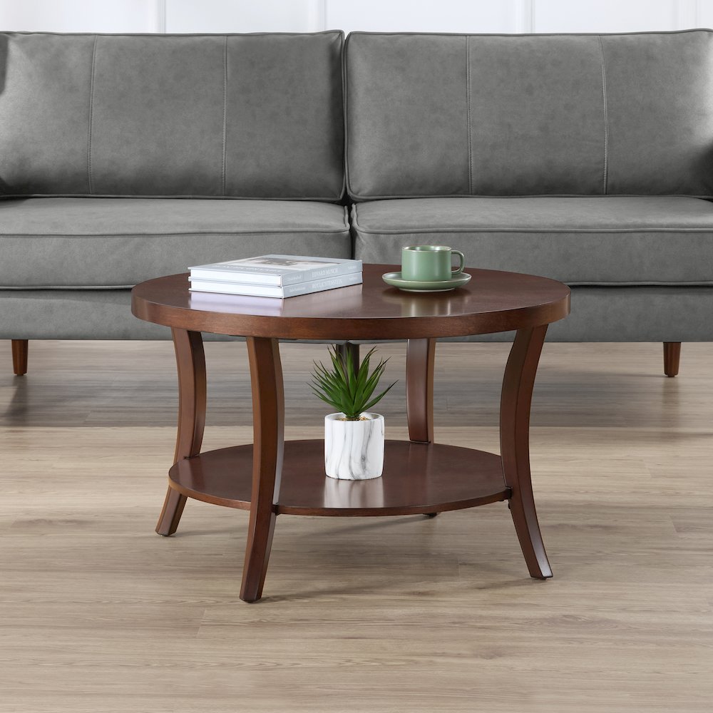 Charleston Round Coffee Table with Shelf