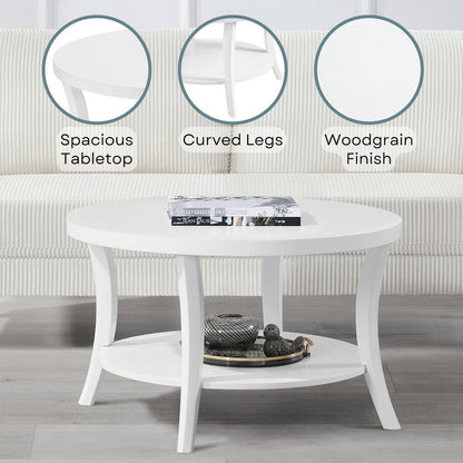 Charleston Round Coffee Table with Shelf