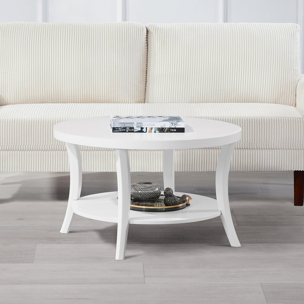 Charleston Round Coffee Table with Shelf