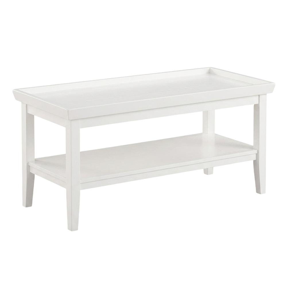 White Coffee Table with Lower Shelf for Stylish Living Space