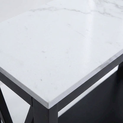 Black Finish Console Table with Shelf for Entryway and Living Room