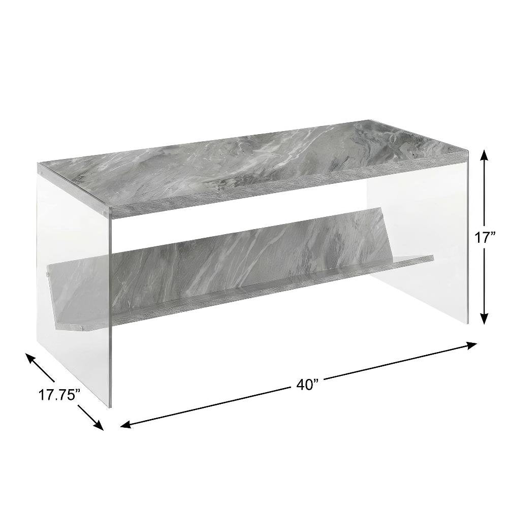 Glass Coffee Table with Shelf Contemporary Design and Sturdy Construction SKU