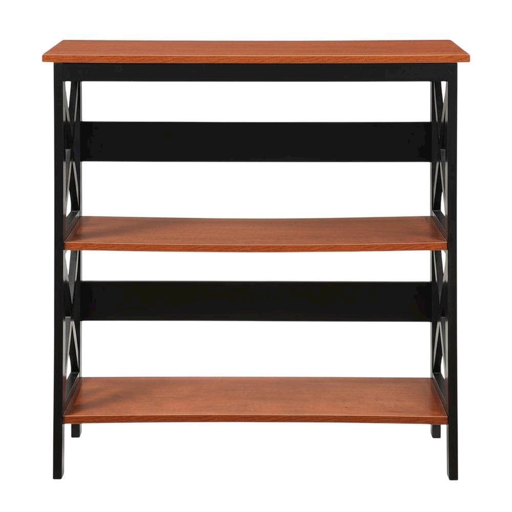 Wooden 3-Tier Bookcase with Non-Lead Base Paint for Home and Office Storage