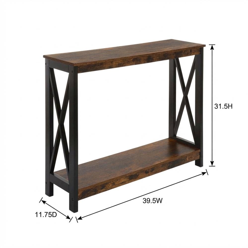 Wooden Console Table with Shelf for Modern Home Decor