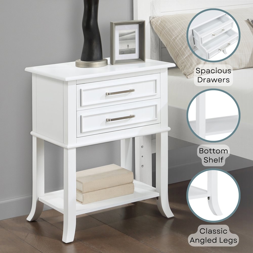 Sydney 2 Drawer Entryway Hall Table with Shelf