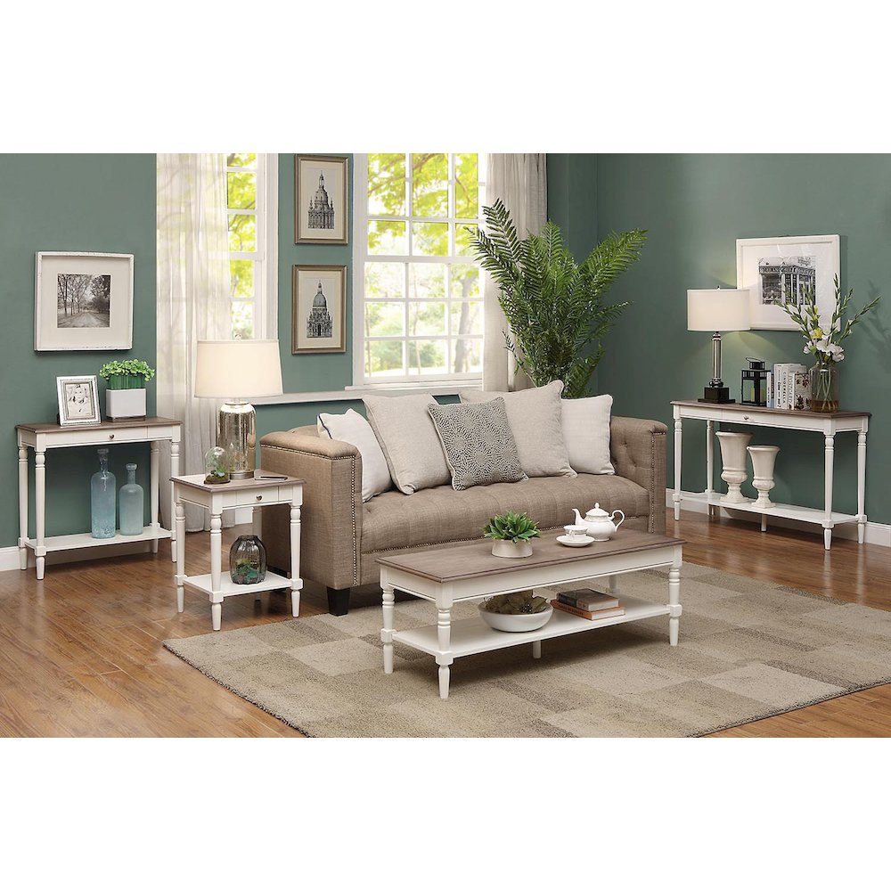 French Country Hall Table with Drawer and Shelf