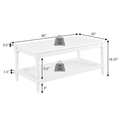 French Country Manor No Tools Coffee Table with Shelf