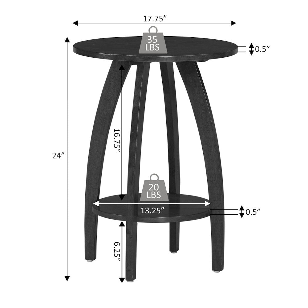 Aldrin End Table with Shelf