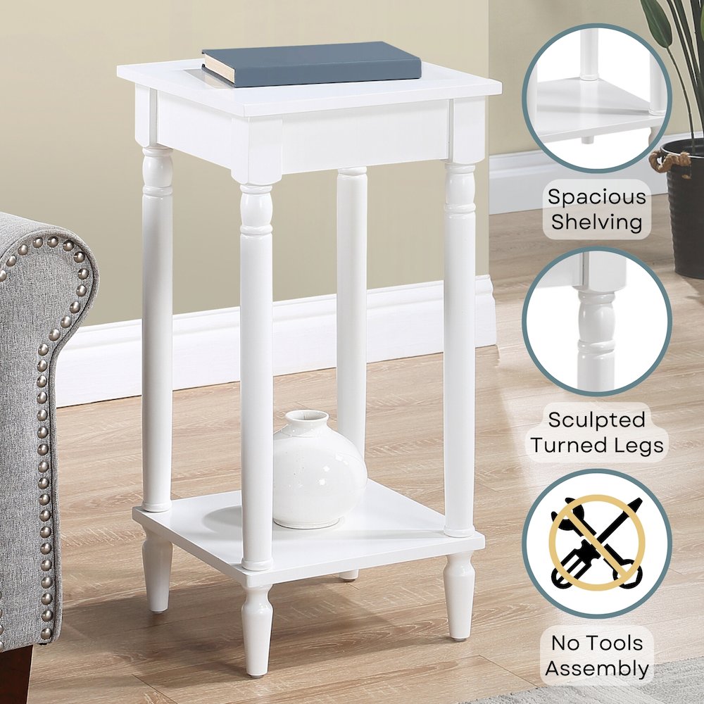 French Country Kim End Table with Shelf