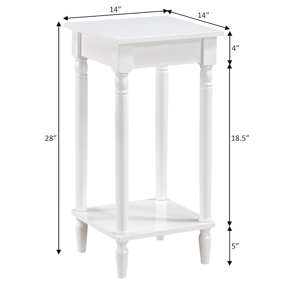 French Country Kim End Table with Shelf