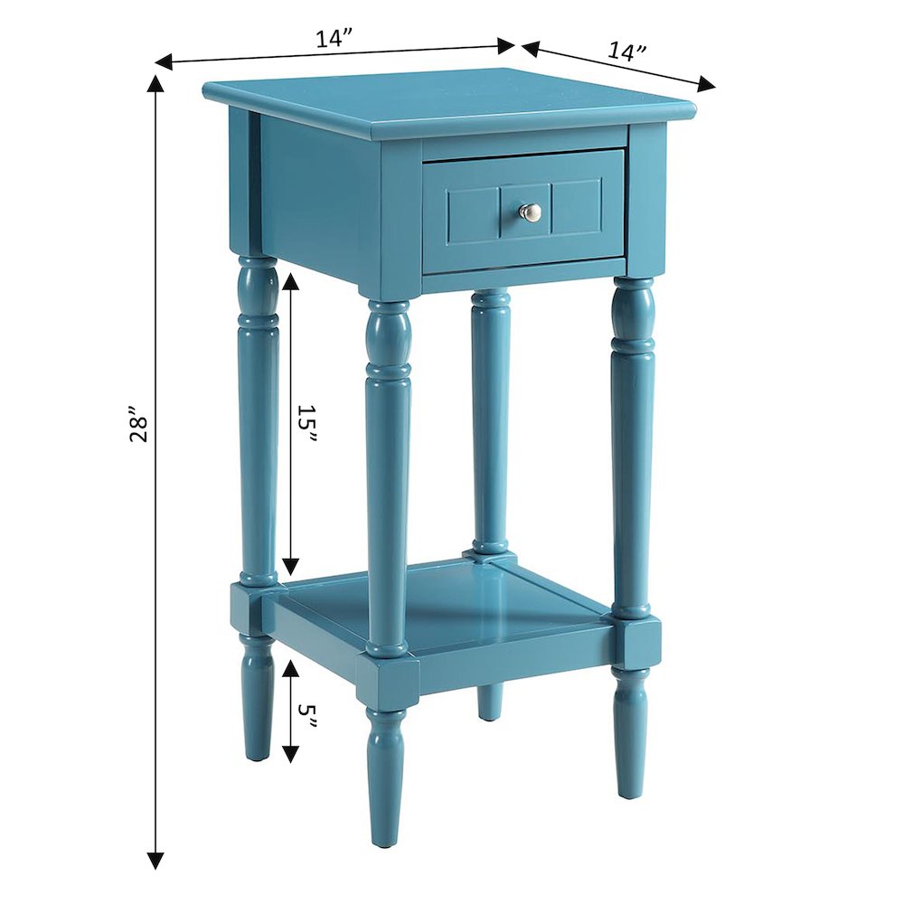 French Country Khloe 1 Drawer Accent Table with Shelf