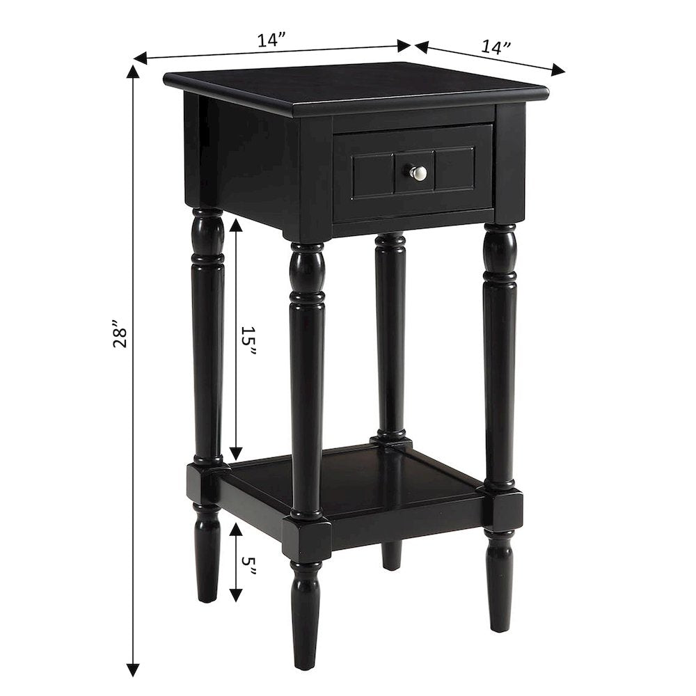 French Country Khloe 1 Drawer Accent Table with Shelf