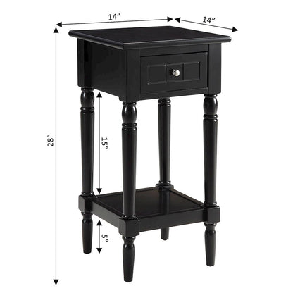 French Country Khloe 1 Drawer Accent Table with Shelf