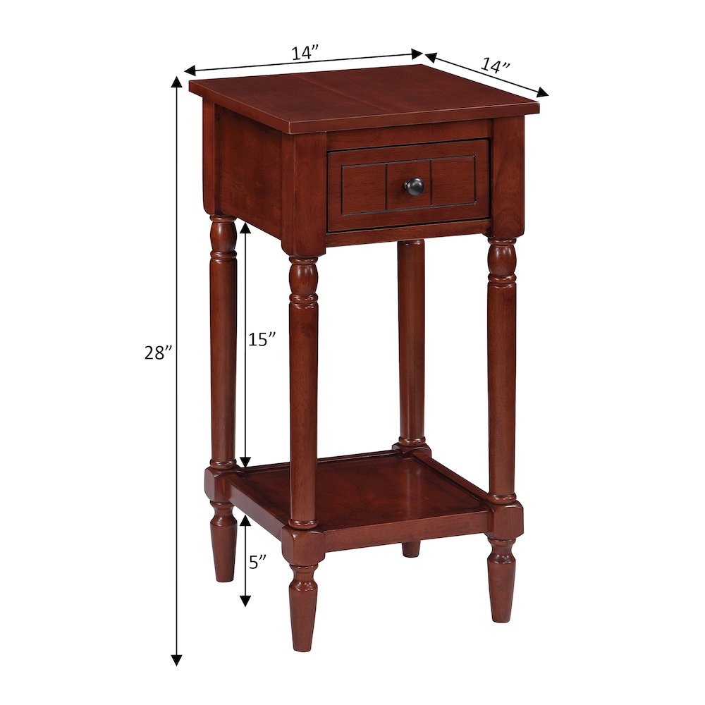French Country Khloe 1 Drawer Accent Table with Shelf