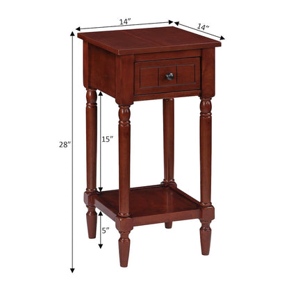 French Country Khloe 1 Drawer Accent Table with Shelf