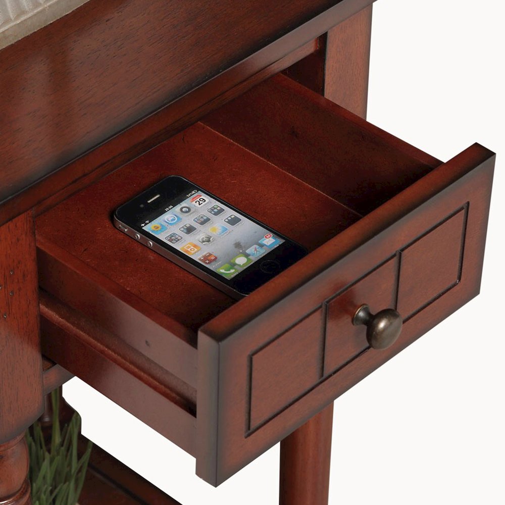French Country Khloe 1 Drawer Accent Table with Shelf