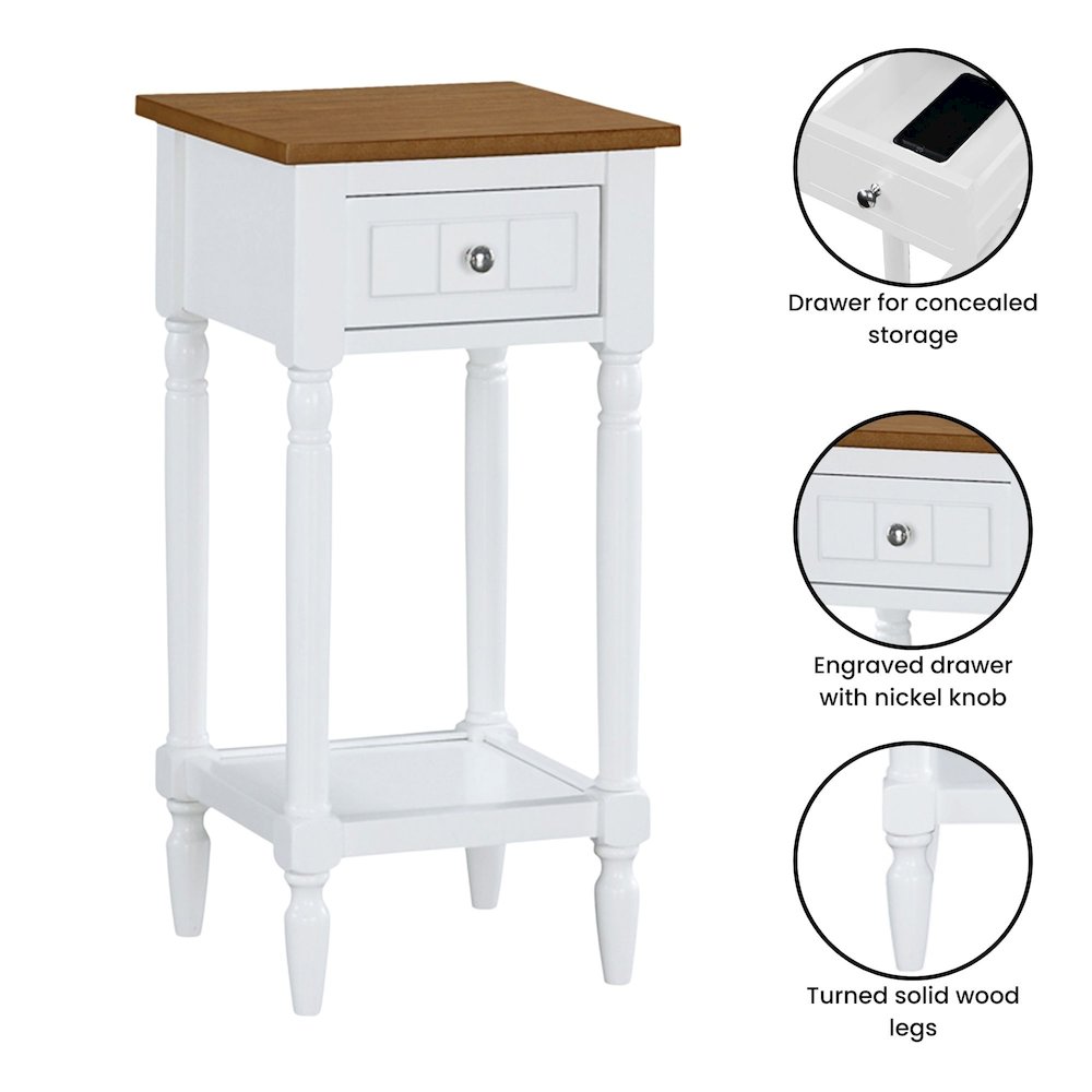 French Country Khloe 1 Drawer Accent Table with Shelf