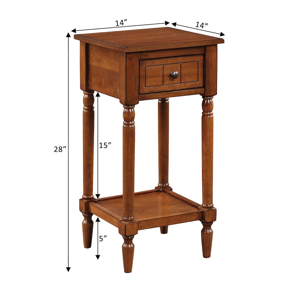 French Country Khloe 1 Drawer Accent Table with Shelf