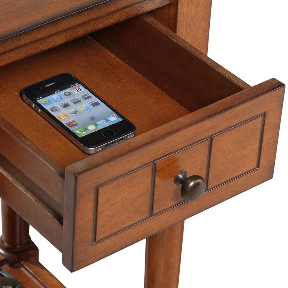French Country Khloe 1 Drawer Accent Table with Shelf