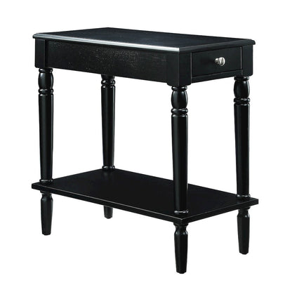 French Country No Tools Chairside End Table with Shelf