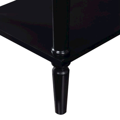 French Country No Tools Chairside End Table with Shelf