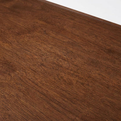 Rectangular Coffee Table with Shelf in Brown MDF and Rubberwood Legs