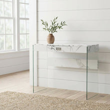 White Marble And Glass Office Desk With Modern Contemporary Style