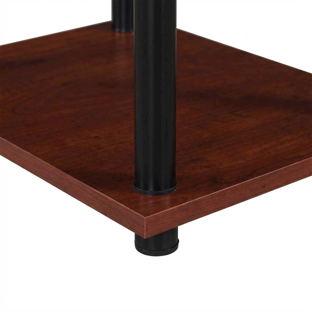 Contemporary Student Desk With Cherry Finish And Stainless Steel Accents
