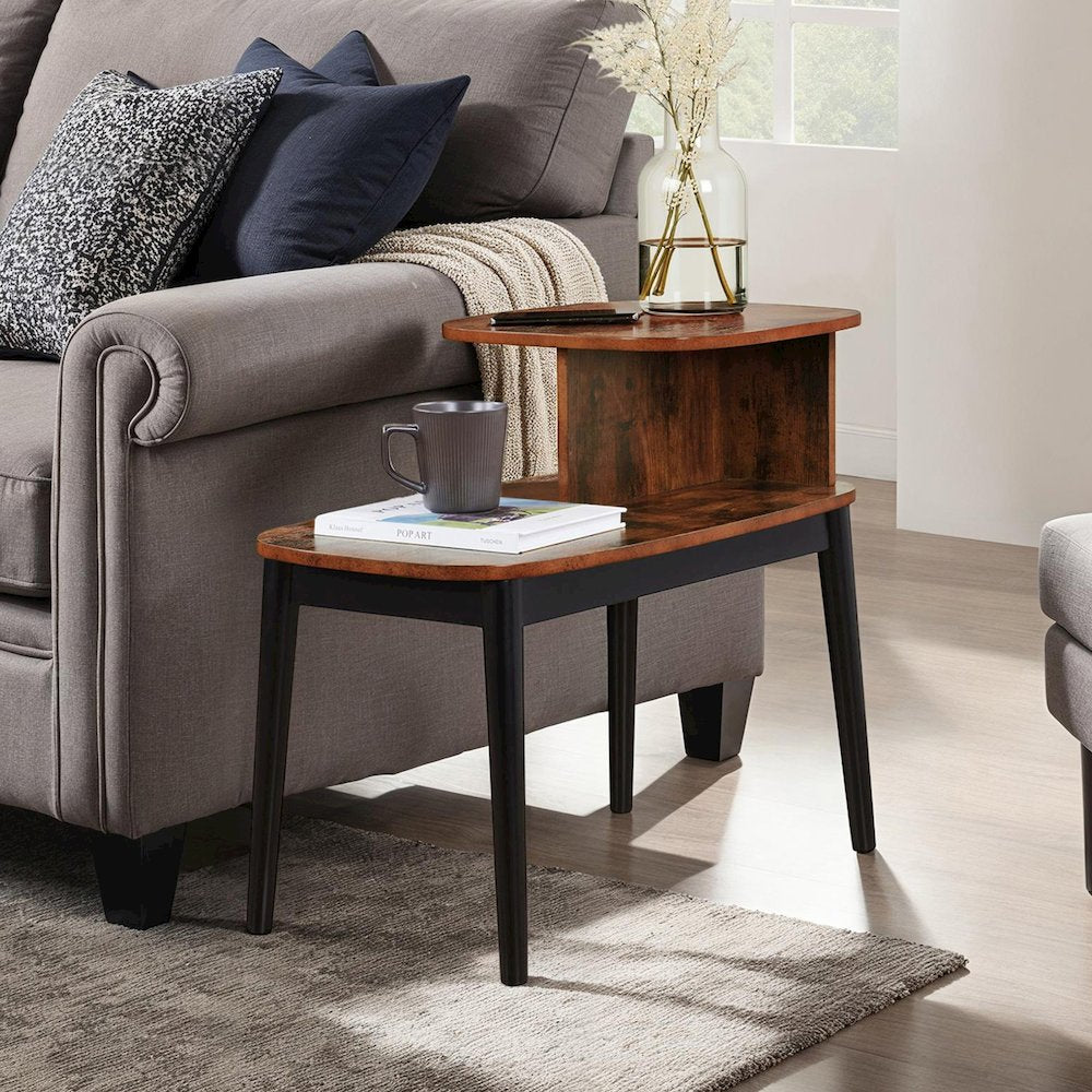 Maxwell Mid Century 2 Tier Chairside End Table