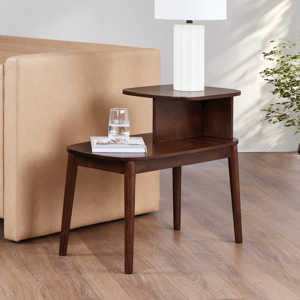 Maxwell Mid Century 2 Tier Chairside End Table