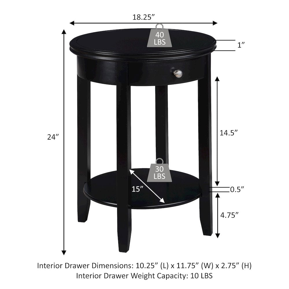 American Heritage Baldwin 1 Drawer End Table with Shelf