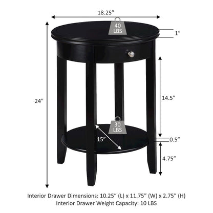 American Heritage Baldwin 1 Drawer End Table with Shelf
