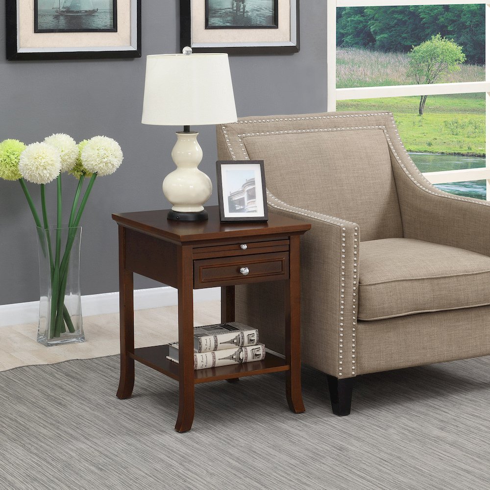 American Heritage Logan End Table with Drawer and Slide