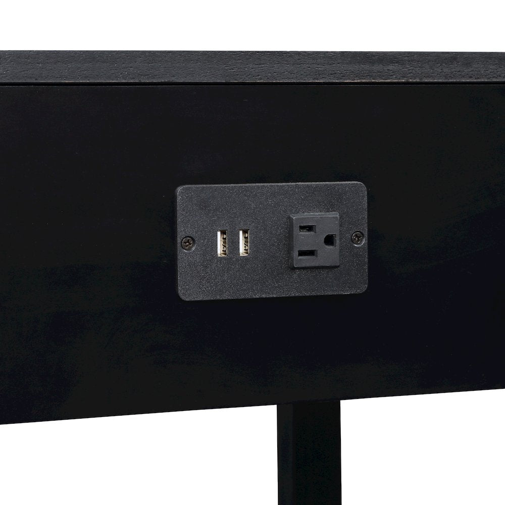 1 Drawer End Table with Charging Station and Pull-Out Shelf