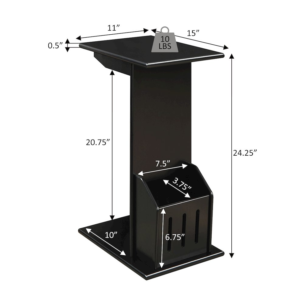 Designs2Go Abby C End Table with Magazine Holder