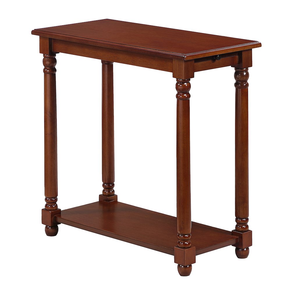 French Country Regent Chairside End Table with Pull-Out Shelf