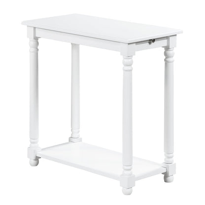 French Country Regent Chairside End Table with Pull-Out Shelf