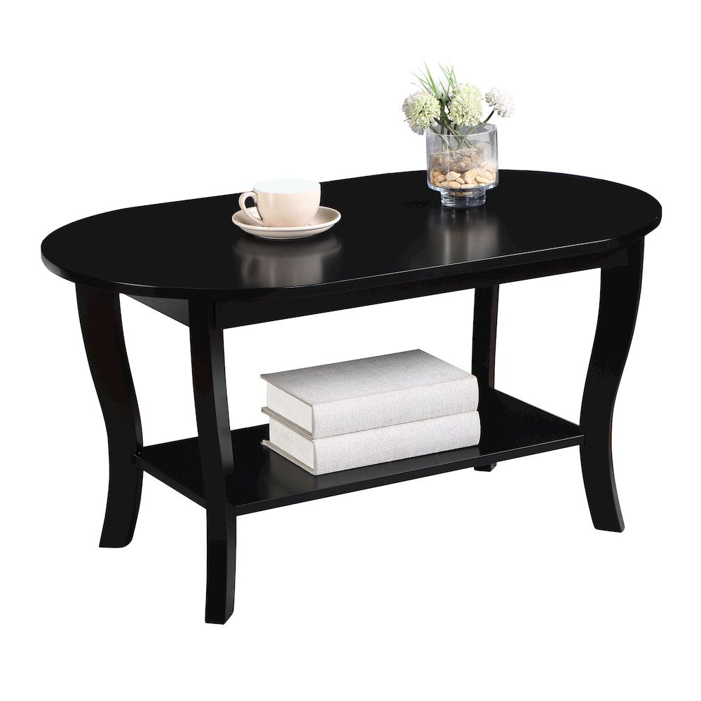 American Heritage Oval Coffee Table with Shelf