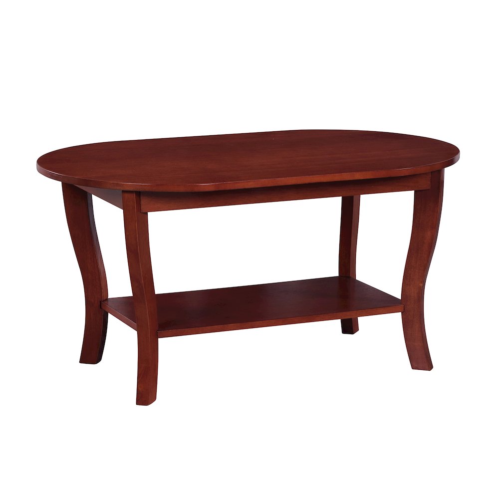 American Heritage Oval Coffee Table with Shelf
