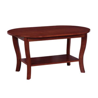 American Heritage Oval Coffee Table with Shelf