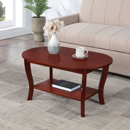 American Heritage Oval Coffee Table with Shelf