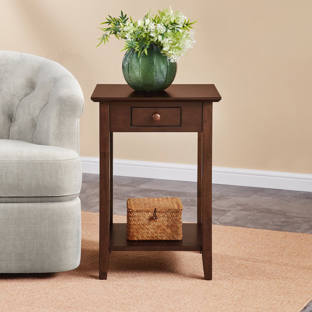 American Heritage End Table with Drawer and Shelf