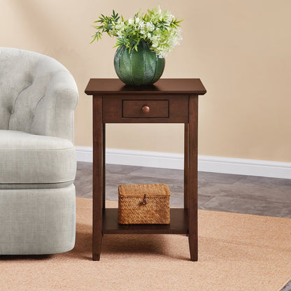 American Heritage End Table with Drawer and Shelf