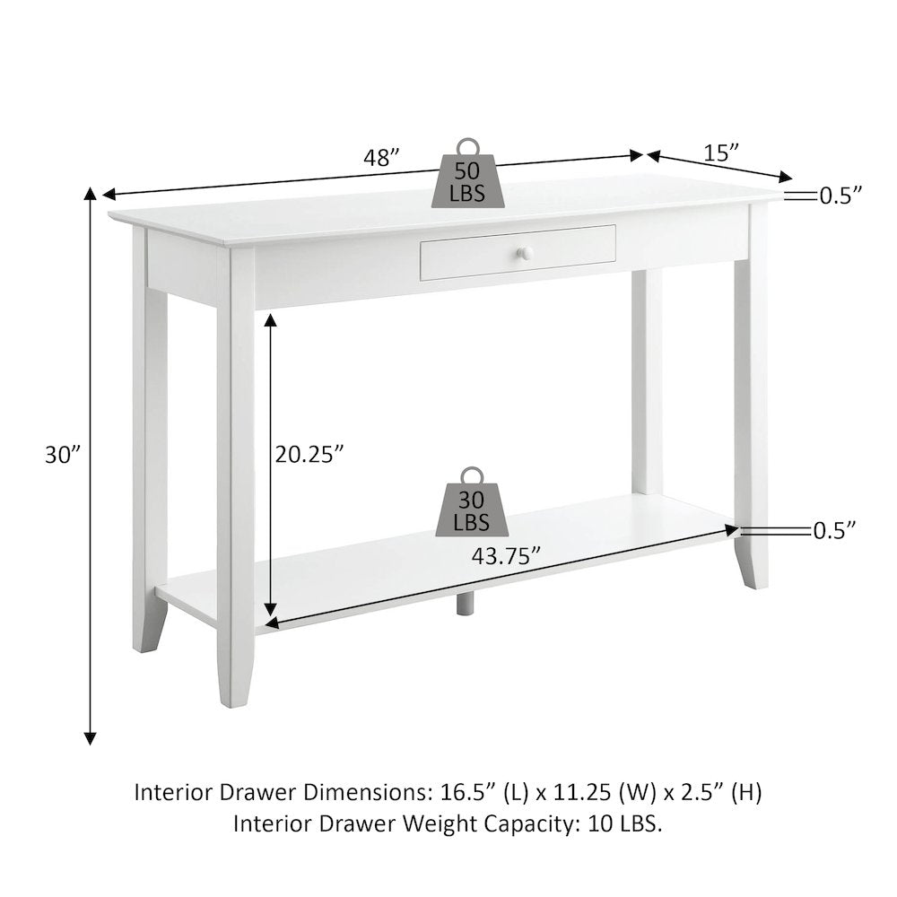 American Heritage Console Table with Drawer