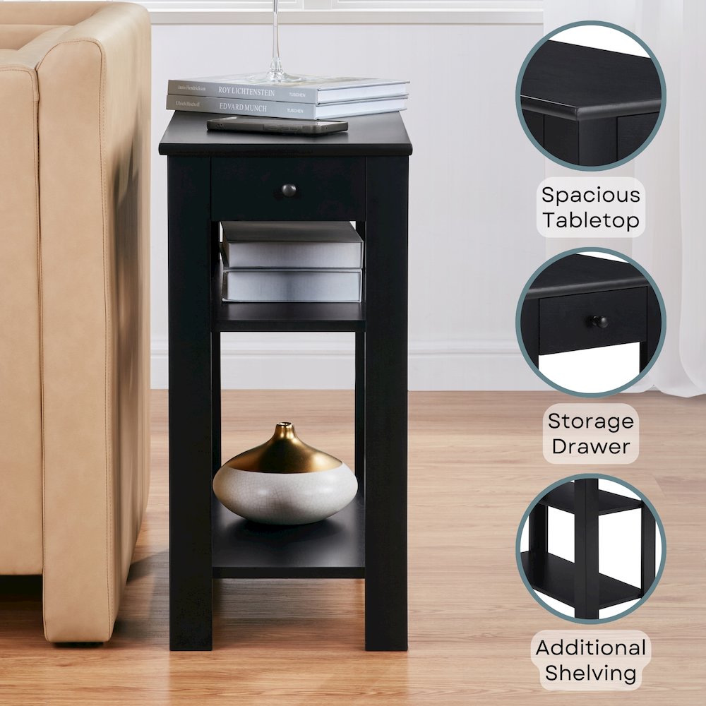 Designs2Go 1 Drawer Baja Chairside End Table with Shelves
