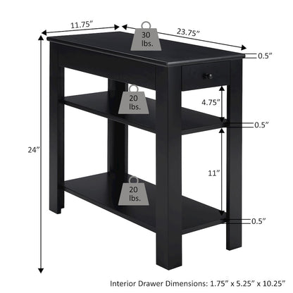 Designs2Go 1 Drawer Baja Chairside End Table with Shelves