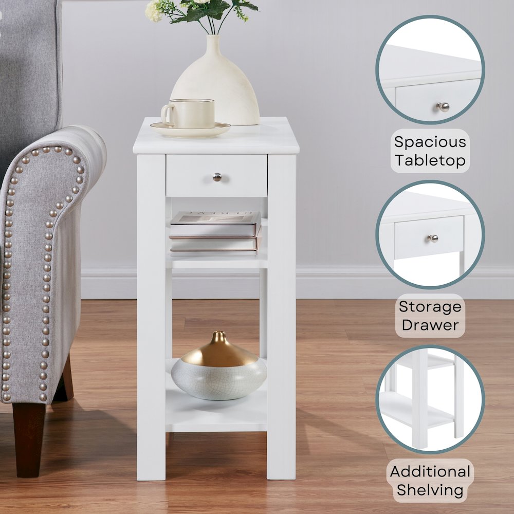 Designs2Go 1 Drawer Baja Chairside End Table with Shelves