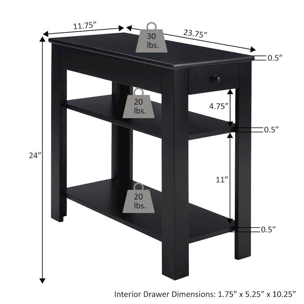 Designs2Go 1 Drawer Baja Chairside End Table with Shelves
