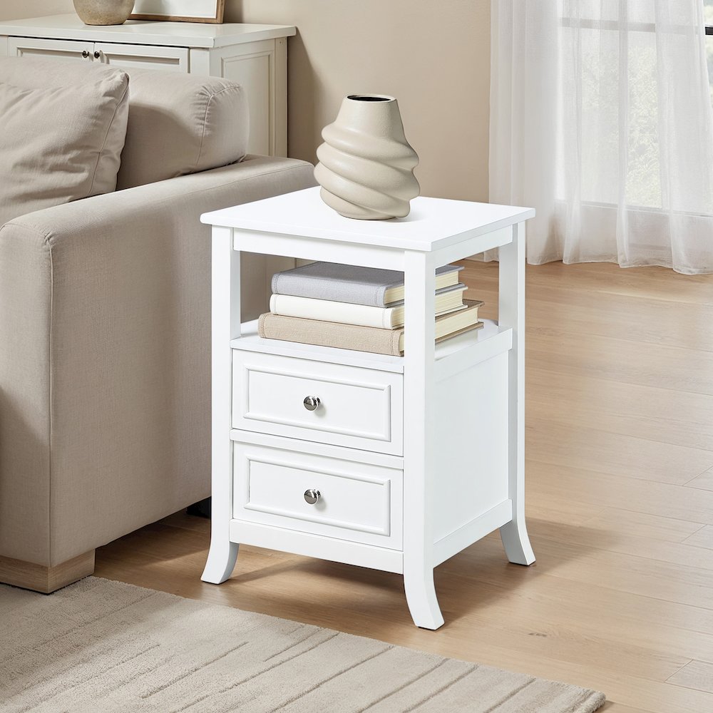 Melbourne 2 Drawer End Table with Shelf