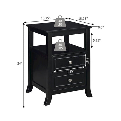 Melbourne 2 Drawer End Table with Shelf